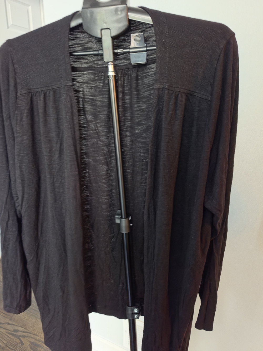 Coldwater Creek Black Open-Front Blazer-Style Cardigan